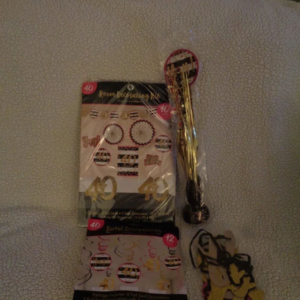 BUNDLE Lot of 40th Birthday Decorations